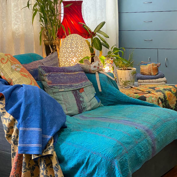 Cotton Bohemian Vintage Kantha Quilts - Yummy Linen